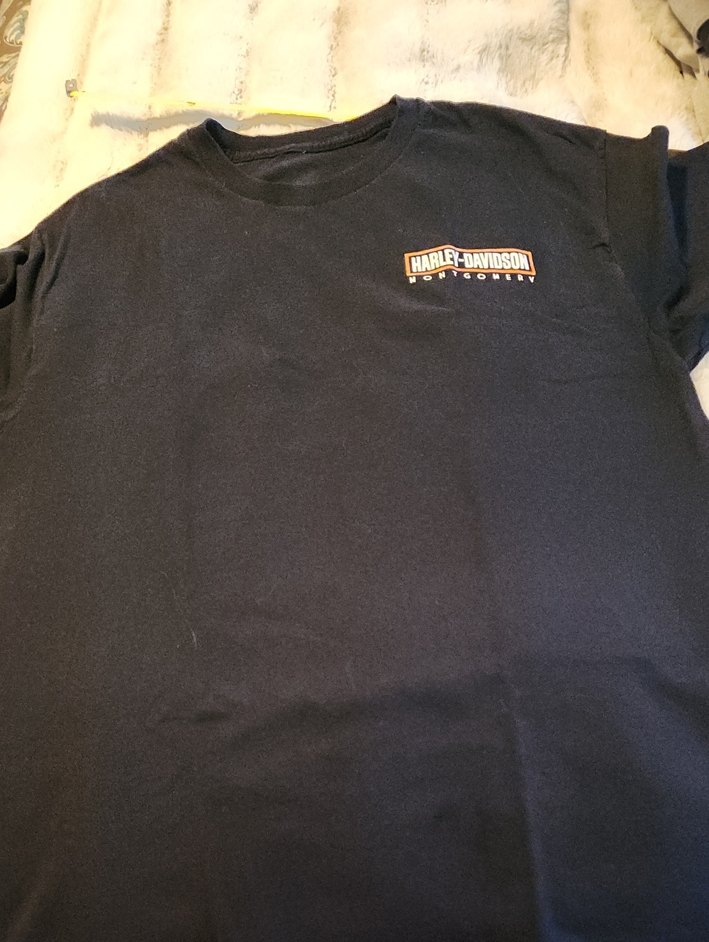 Harley-Davidson Black Short Sleeve Tee with Orange Logo